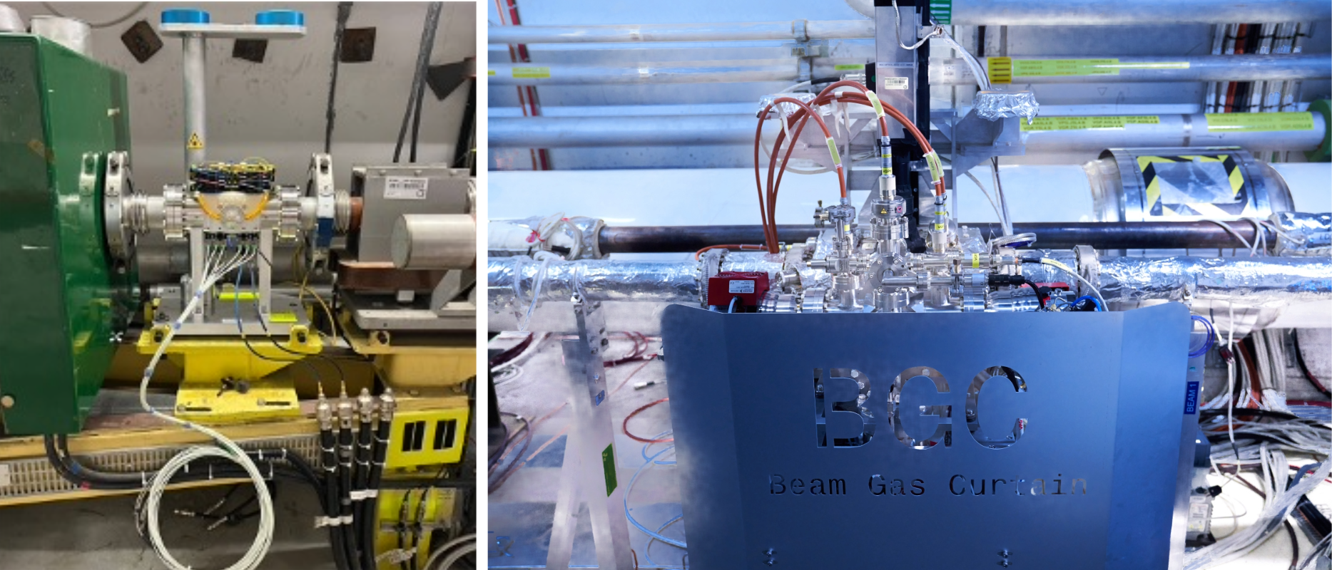 equipment with sign saying 'BGC' and other equipment with wires