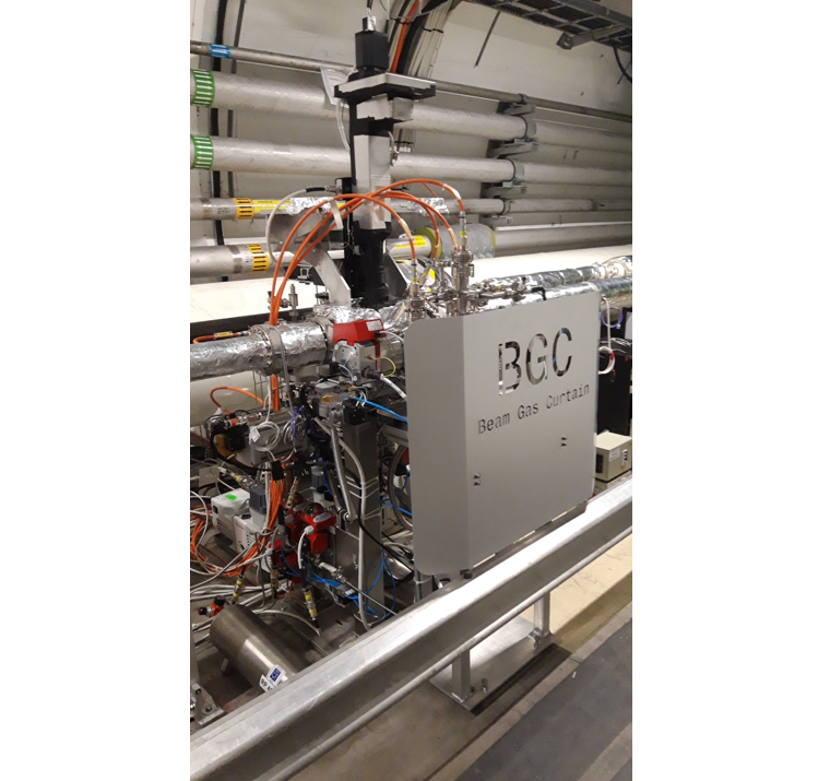 Fig 1: Beam Gas Curtain Prototype installed in point 4 of the LHC